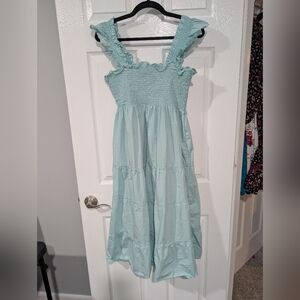 Hill House Ellie Nap Dress in Bay Blue Midi Dress in Size XL